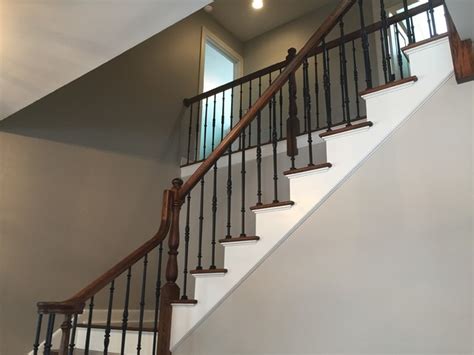 2 Toned Staircase Rustic Staircase Chicago By Cy Painting Inc