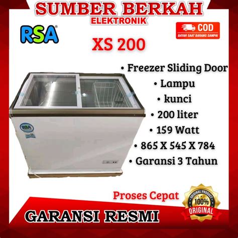 Jual RSA CHEST FREEZER SLIDING FLAT GLASS XS200 Kaca XS 200 Promo 200