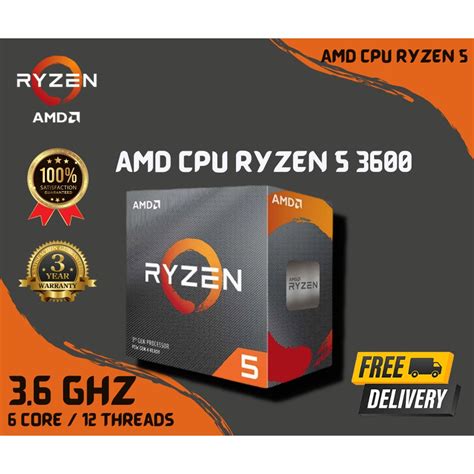 ซีพียู Amd Cpu Ryzen 5 3600 3 6ghz 6c 12t Am4 [ Ryzen5 3600 ] ประกัน3ปี Shopee Thailand