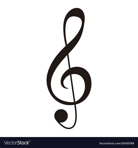 Isolated g-clef musical note Royalty Free Vector Image