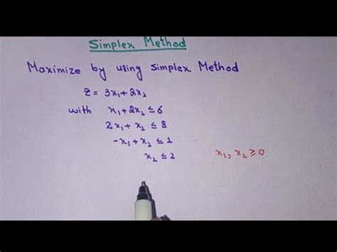 Simplex Method Maximization Problem In Hindi Solve An Example