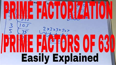 Prime Factorization Of 630prime Factors Of 630write Prime