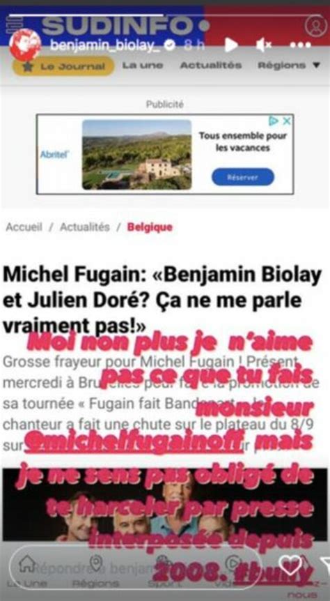 Benjamin Biolay R Pond Aux Attaques De Michel Fugain Moi Non Plus