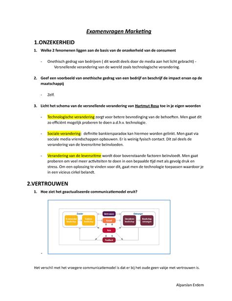 Examen Januari Vragen En Antwoorden Examenvragen Markeing