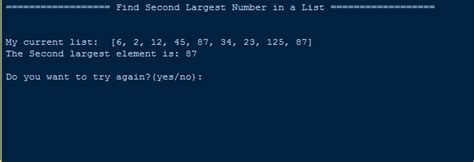 How To Find Second Largest Number In A List Using Python Sourcecodester