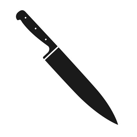 Kitchen Knife Icon Design Chef Knife In Black Color Vector Art