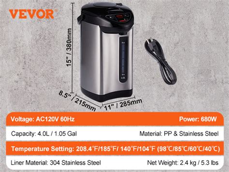VEVOR Hot Water Dispenser Adjustable 4 Temperatures Water Boiler And Warmer 304 Stainless