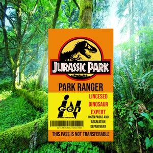 Jurassic Park ID Badge Collection 8 Design Combo PDF Etsy