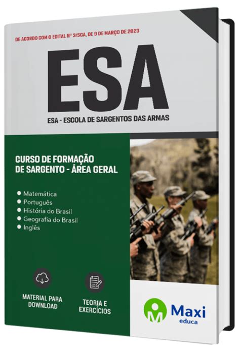 Baixar Apostila Escola De Sargentos Das Armas ESA 2023 Curso De