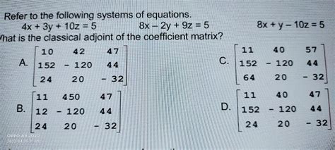 Answered Refer To The Following Systems Of Bartleby