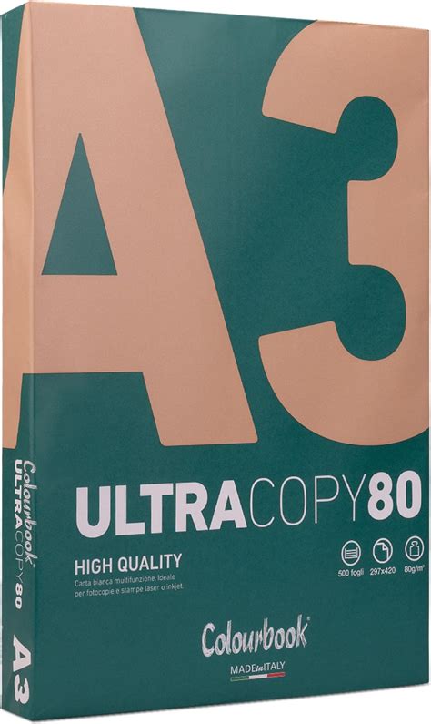 Colourbook UltraCopy80 Carta A3 Premium Multiuso 500 Fogli 80 g m²