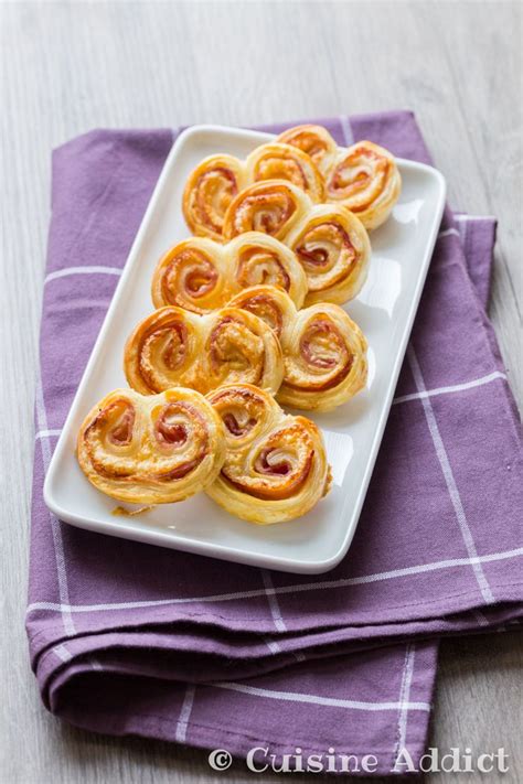 Petits feuilletés roulés à la moutarde jambon et gruyère Recette