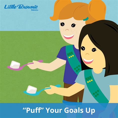 Little Brownie Bakers Activites — “Puff” your goals up with a marshmallow spoon race... Glamping ...