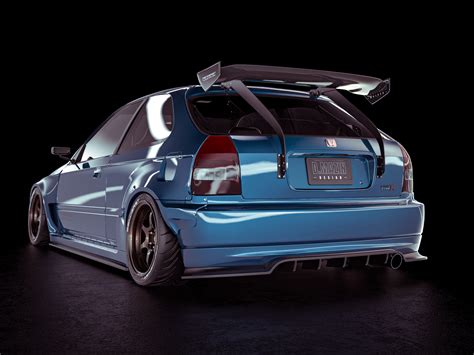 Rear Diffuser Honda Civic 96 00