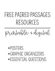 Paired Passages Freebie With Digital Pdf Free Paired Passages