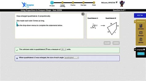 Solved Deja Enlarged Quadrilateral A Proportionally She Made Each