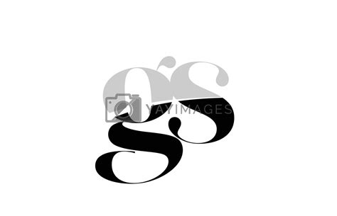 Royalty Free Vector | alphabet letter gs g s black and white logo icon ...