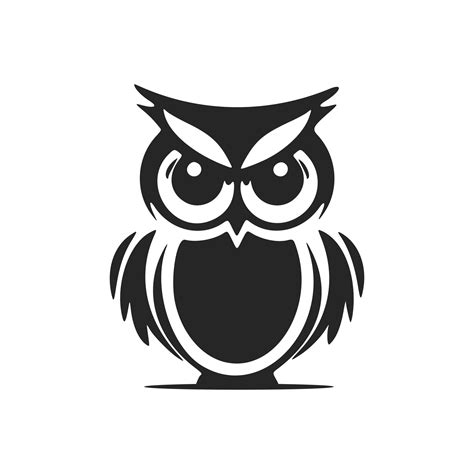 Cute Black And White Owl Logo 18841330 Vector Art At Vecteezy