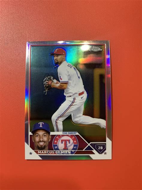 Topps Chrome Marcus Semien Refractor Texas Rangers Ebay