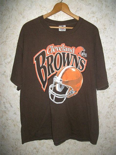 S Cleveland Browns Brown Crewneck T Shirt Graphic Tee Nfl Football