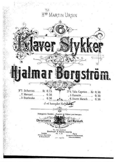 Klaverstykker Op 3 Borgstrøm Hjalmar IMSLP