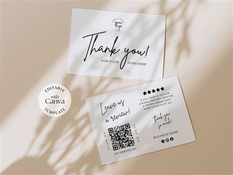 Business Review Card Template With Qr Code Please Leave A Review