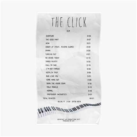 Album Receipt Poster By Jennagardnerr Redbubble