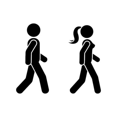 Premium Vector Stick Figure Man Woman Walking Male Female People