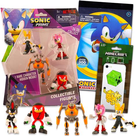 Amazon.com: Sonic The Hedgehog Action Figure Set ~ Bundle with 5pk of 2 ...