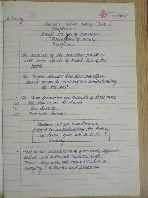 Themes In Indian History Part Ncert Cbse Handwritten Notes