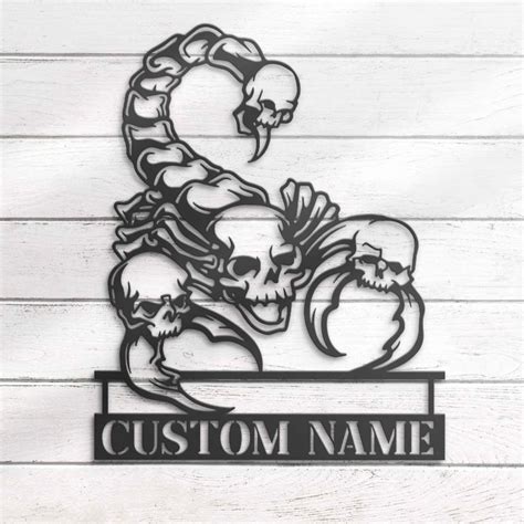 Personalized Skull Scorpion Skull Metal Wall Art Halloween Decoration ...