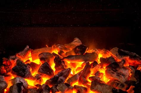 Live-coals burning in barbecue - Stock Image - Everypixel
