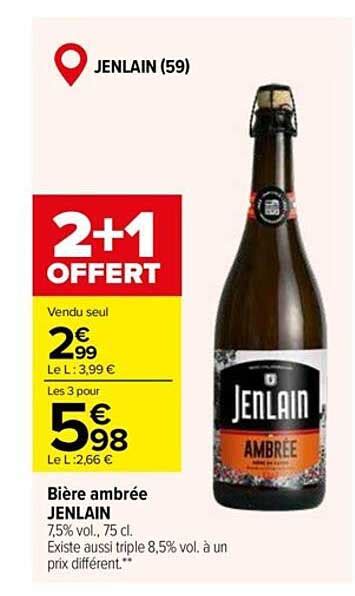 Promo Bière Ambrée Jenlain chez Carrefour Market iCatalogue fr