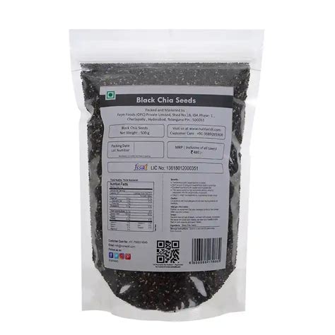 Nutriwish Premium Black Chia Seeds 500 Gm Nutriwish