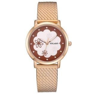 Yolako Yk Women Quartz Watch Rose Gold Coffee