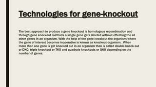 GENE KNOCKOUT | PPT