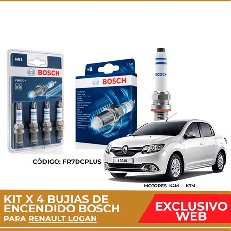 Kit 4 Bujias De Encendido Bosch Para Renault Logan Lubritodo