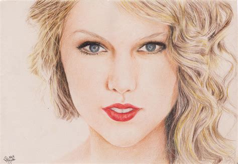 Taylor Swift Colour Pencil Drawing by amijingga on DeviantArt