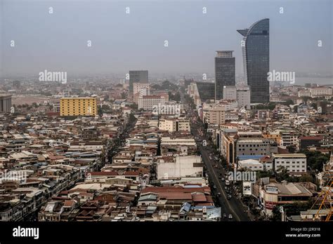 Phnom Penh city centre and skyline - Cambodia's capital city Stock ...