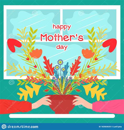 Happy Mothers Day Card Stock Vector Illustration Of Mommy 183583635