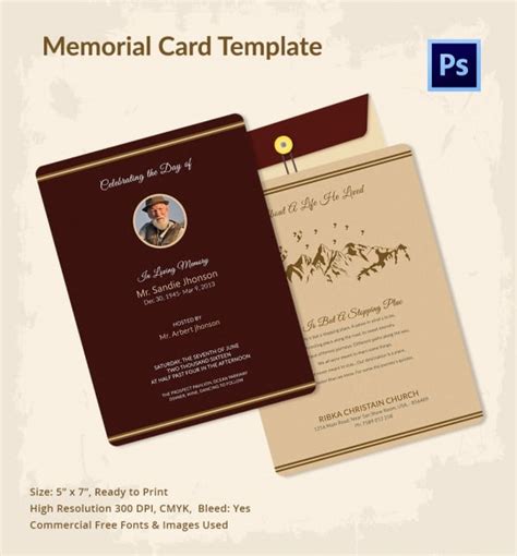 Memorial Card Template