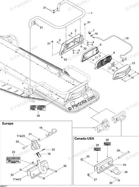 Ski Doo 2007 SKANDIC TUNDRA 300 F OEM Parts Diagram For Luggage Rack