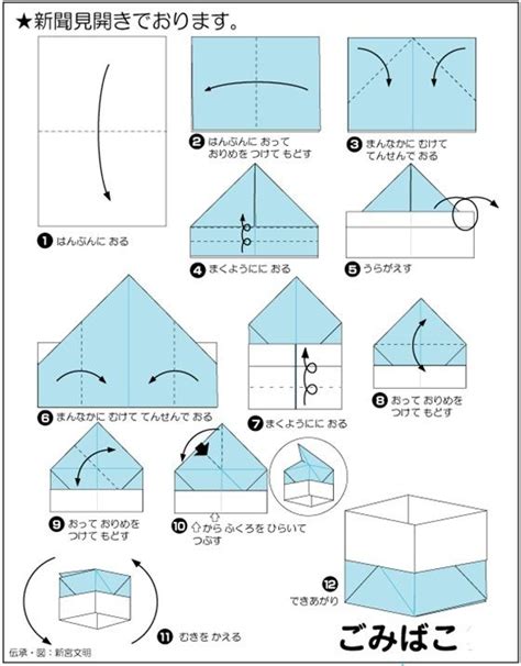 新聞紙でごみ箱をどうぞ | Mrs.和やか in 手帳 | ゴミ箱 作り方, ゴミ箱 折り紙, 折り紙 箱 折り方