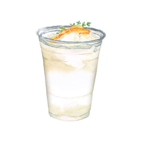 Snowflake Yuzu Orange Juice watercolor, Menu drink 22996391 PNG