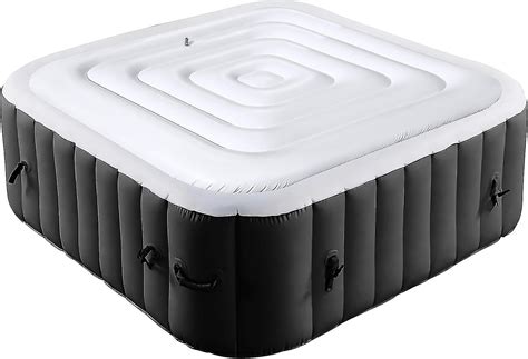 Ft Inflatable Hot Tub Cover Energy Saving Lid For Square Hot Tub Foldable Protective Rain