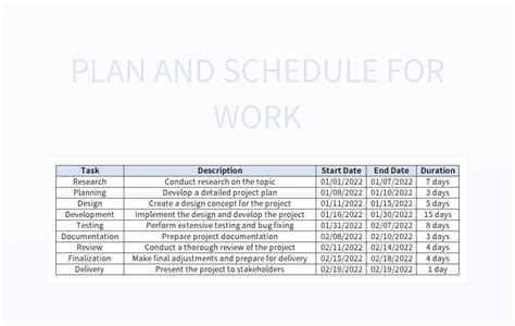 Free Work Plan Implementation Schedule Templates For Google Sheets And ...