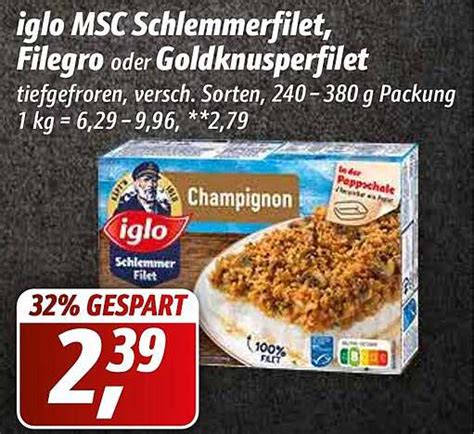 Iglo Msc Schlemmerfilet Filegro Oder Goldknusperfilet Angebot Bei