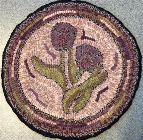 Rug Hooking Pattern For Tulip Chair Pad On Monks Cloth Or