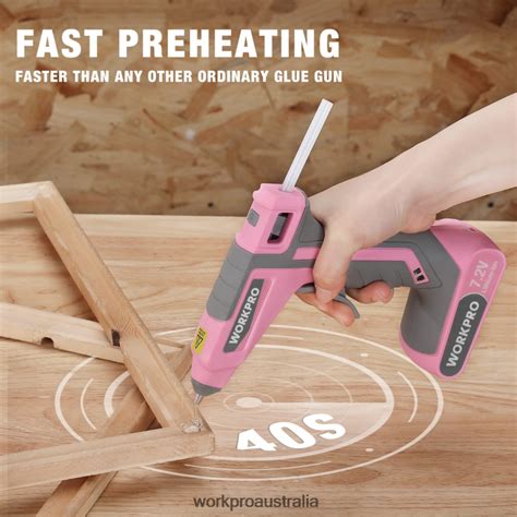 Workpro V Cordless Hot Melt Glue Gun Kit D R Vt Tool Pink White