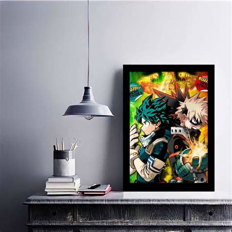 Quadro Decorativo Midoriya Bakugou E All Might Boku No Hero